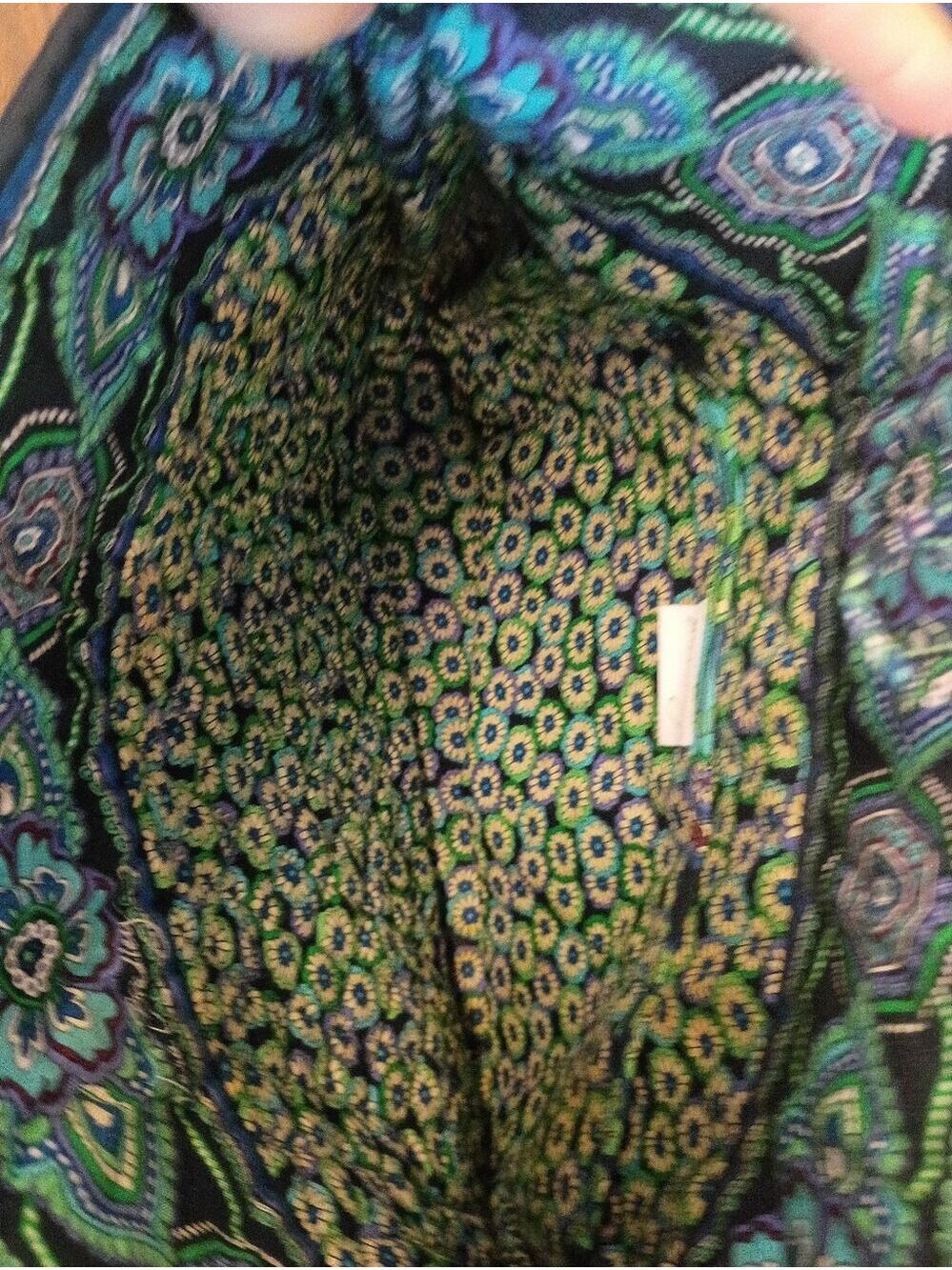 Vera Bradley Blue Rhapsody Retired Quilted Tote Shoulder Bag Floral Blue Green - Picture 6 of 10